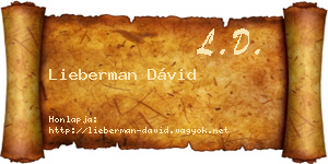 Lieberman Dávid névjegykártya